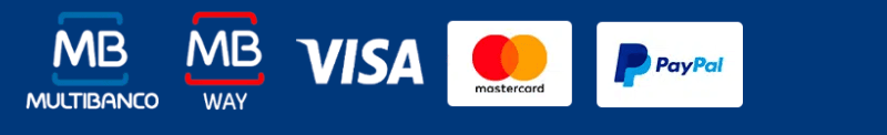Multibanco, MB Way, Visa, Mastercard and PayPal